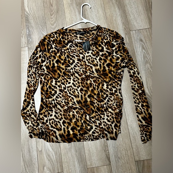 INC International Concepts Tops - INC International Concepts Leopard Long Sleeve Top